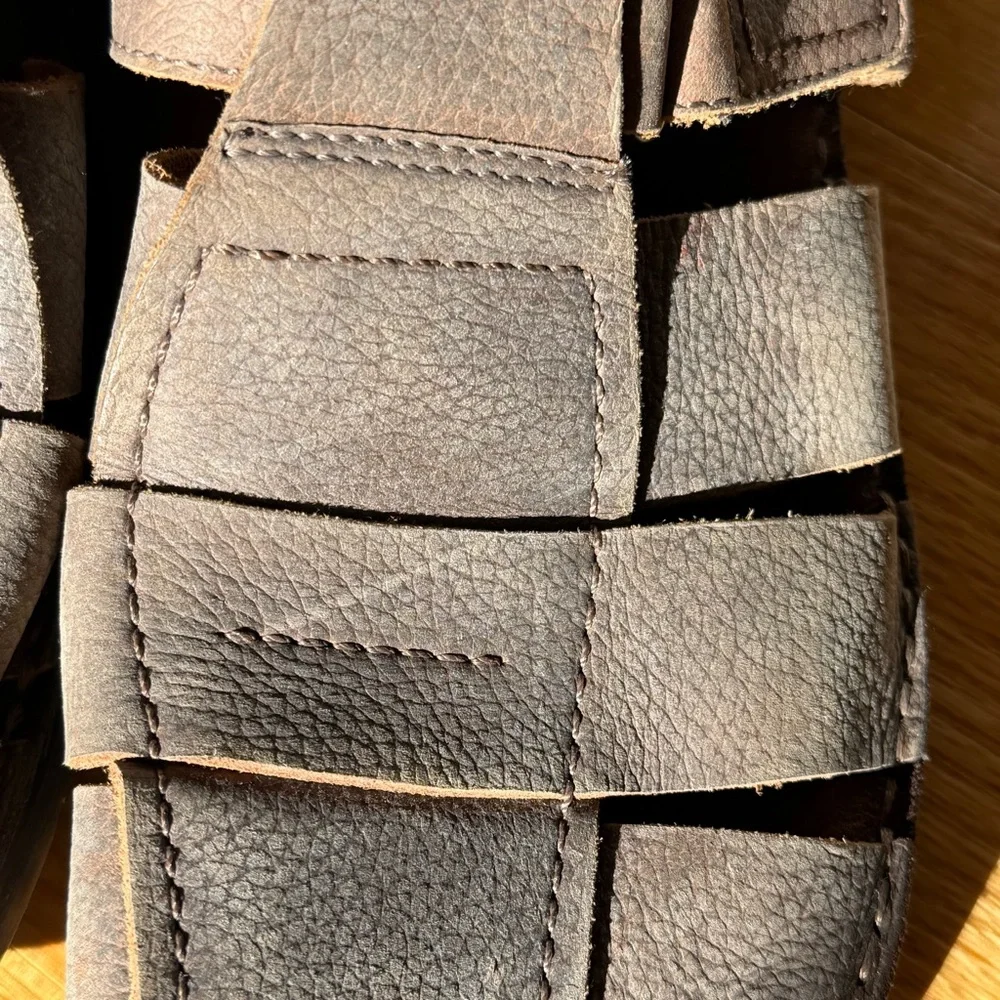 Eddie Bauer Men's Brown-Gray Leather Sandals, Size 10